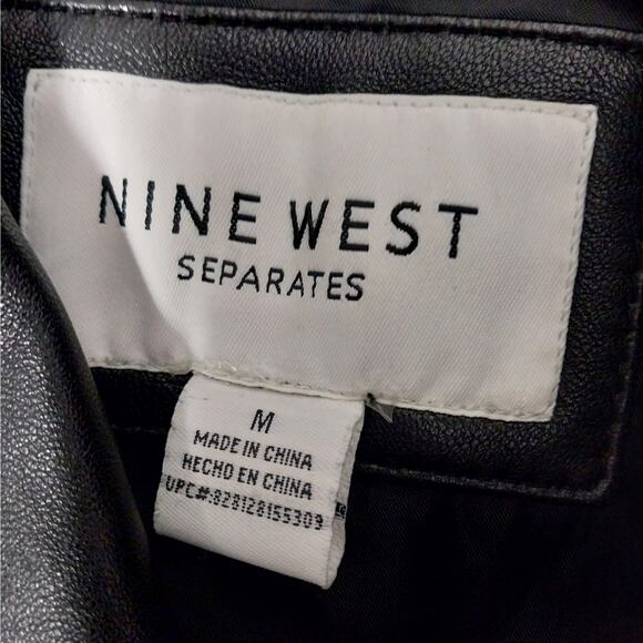 NINE WEST! SLEEK & SUPPLE BLACK GENUINE LEATHER ZIPPER FRONT JACKET, COAT! SZ M - Picture 10 of 13